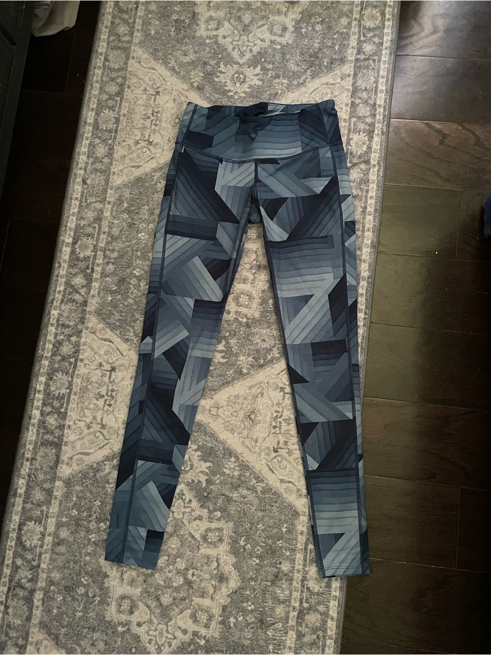 Athleta Geometric Blue Patterned Leggings